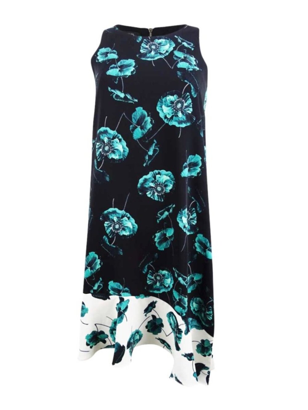 Alfani Womens Floral Asymmetric Wear To Work Dress